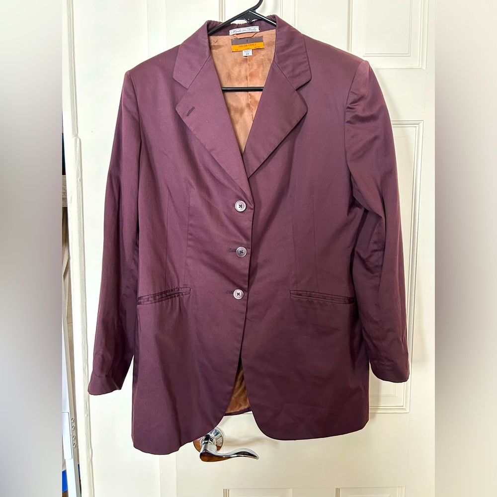 Vintage 70’s Davide Cenci eggplant silk blazer